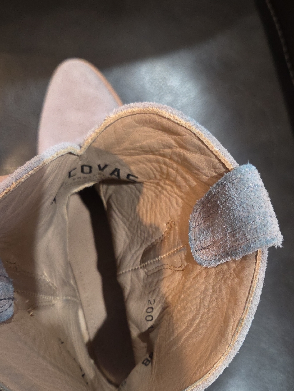 Tecovas Suede Ankle Boots in Light Taupe - Picture 6 of 7